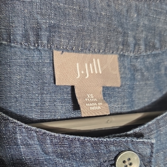 J. Jill Sleeveless Chambray Mini Dress in Denim Blue Size XS - Picture 2 of 7